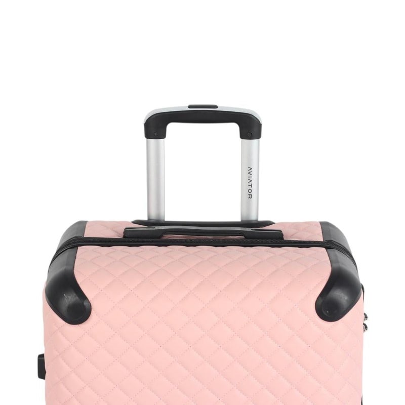 أفياتور طقم حقائب سفر فاخرة ومحصنة - 5 قطع (3 ترولي + 2 حقيبة يد) بتغطية جلدية ومقاومة للكسر - Image 3